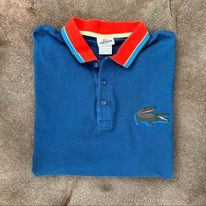 Lacoste Big Croc Polo Banded Colorblock Collar 2XL XXL Sz 7